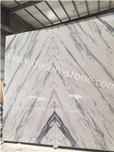 Cheap Calacatta White Artificial Marble Stone/Quartz Stone Slabs&Tiles