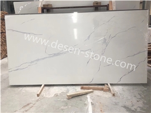Cheap Calacatta White Artificial Marble Stone/Quartz Stone Slabs&Tiles