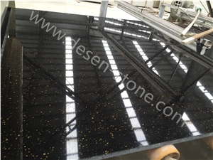 Sparkle Black Galaxy Artificial Granite Stone/Quartz Stone Slabs&Tiles
