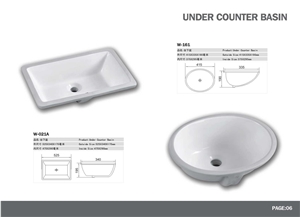Retangle Undermount Porcelain Basins