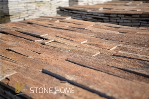 Golden Brown Gneiss Dimensioned Elements Formed Wall Panels