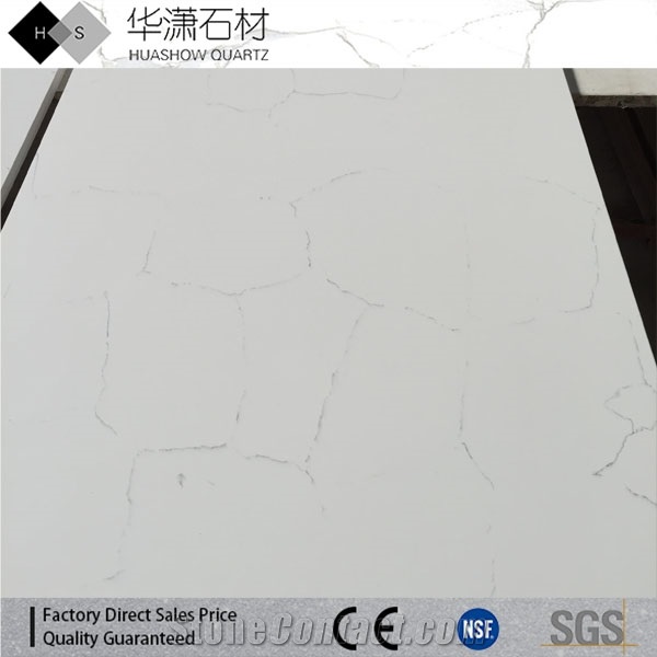 Carrara White Quartz Stone Countertops,Eased Edges Quartz Countertops