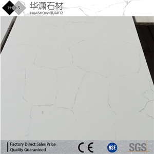 Carrara White Quartz Stone Countertops,Eased Edges Quartz Countertops