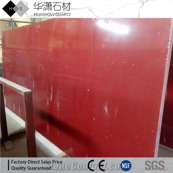 Crystal Red Quartz,Sparkling Red Quartz,Artificial Quartz Big Slabs