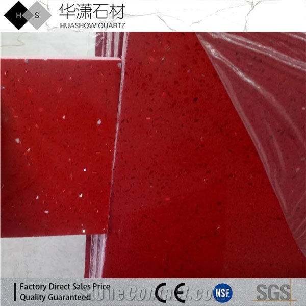 Crystal Red Quartz,Sparkling Red Quartz,Artificial Quartz Big Slabs