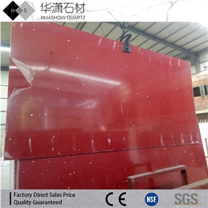 Crystal Red Quartz,Sparkling Red Quartz,Artificial Quartz Big Slabs