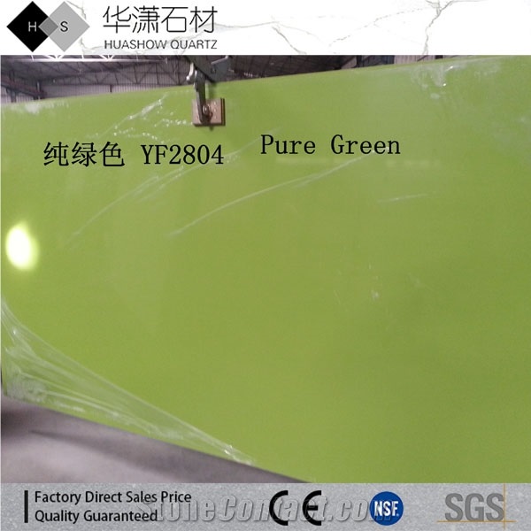 Pure Green Quartz Stone,Artificial Quartz Stone Tiles and Slabs