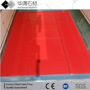 Pure Red Artificial Quartz Stone,Man Made Quartz Stone Slabs and Tiles