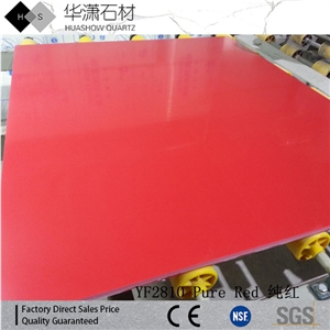 Pure Red Artificial Quartz Stone,Man Made Quartz Stone Slabs and Tiles