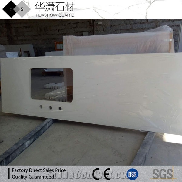 Pure White Quartz Kitchen Countertops