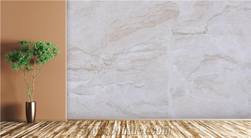 Perla Venata Quartzite Slabs, Brazil White Quartzite