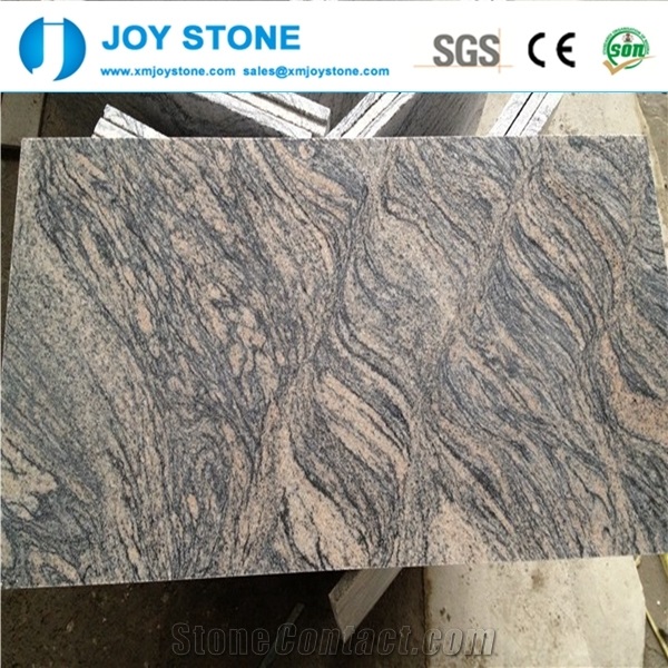 Cheap China Juparana Pink Spray Wave Granite Slabs Tiles Polish Honed