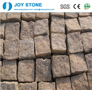 Natural Split G682 Gold Rusty Granite Cube Stone Pavers Cheap for Sale