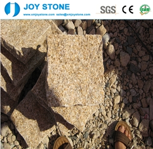 Natural Split G682 Gold Rusty Granite Cube Stone Pavers Cheap for Sale