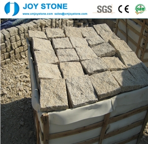 Natural Split G682 Gold Rusty Granite Cube Stone Pavers Cheap for Sale