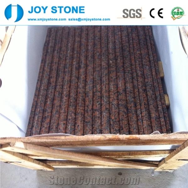 Polished Maple Red Step Stones Granite Stairs Skirting