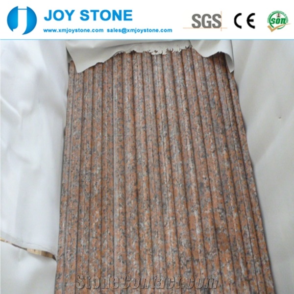Polished Maple Red Step Stones Granite Stairs Skirting
