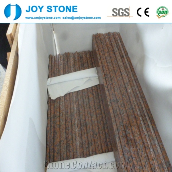 Polished Maple Red Step Stones Granite Stairs Skirting