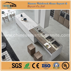 Affordable Alternative Calacatta Vagu Single White Quartz Island Tops