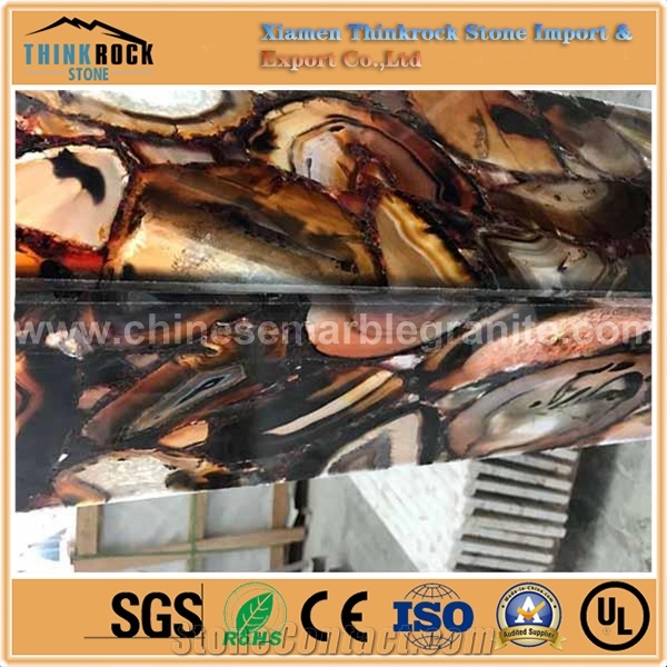 Brown Agate Black Agate Wall Slabs,Semiprecious
