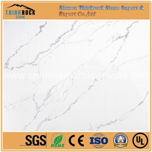 Calacatta Mountain Marble Veins White Quartz Kitchen Countertops