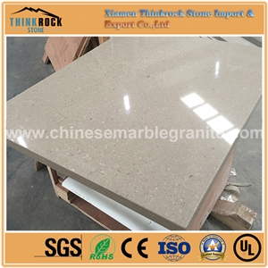 China Beige Single Grey Quartz Panels for Wall Coverings,Tabletops