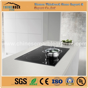 China Economical Glacier Single White Quartz Island Tops