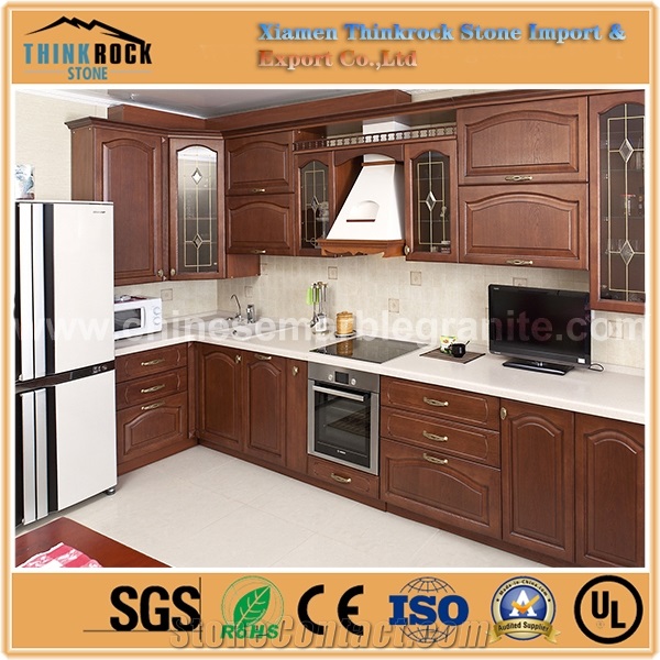 China Economical Glacier Single White Quartz Island Tops