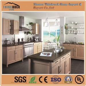 China Natrual Empire Gold Snow Marble Veins Black Quartz Island Tops