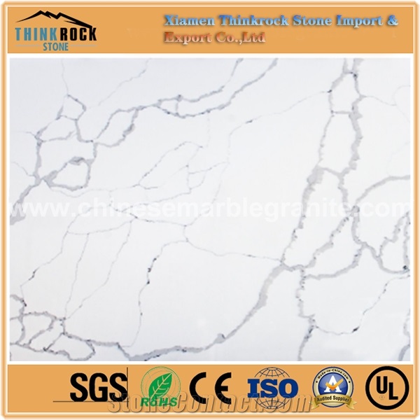 Competitive Price Calacatte-Statuario Single White Quartz Island Tops