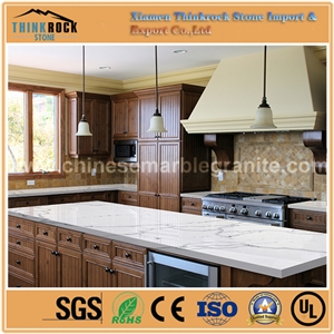 Competitive Price Calacatte-Statuario Single White Quartz Island Tops