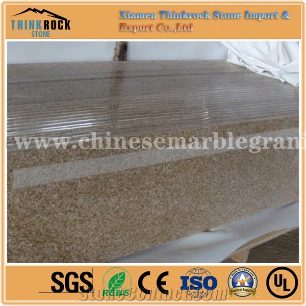 Edge-Finished G682 Rusty Yellow Granite Customized Slabs,Pavers