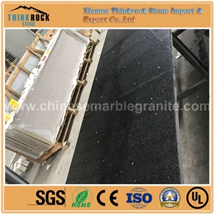 Edge-Finished Galaxy Single Black Quartz Kitchen Countertops,Tabletops