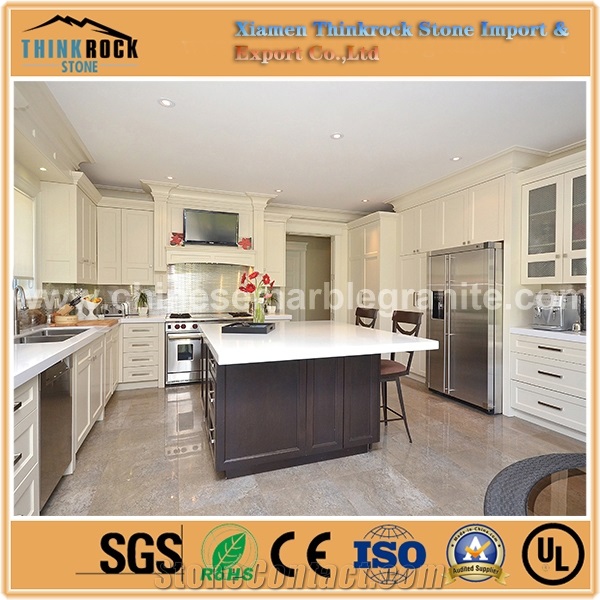Good Price Polished Pure White Quartz Island Tops