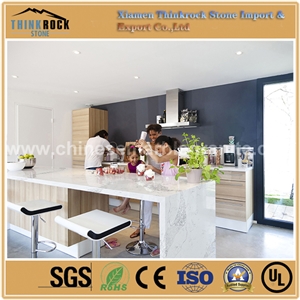 Great Natural Nuvo Maximus Marble Veins White Quartz Island Tops