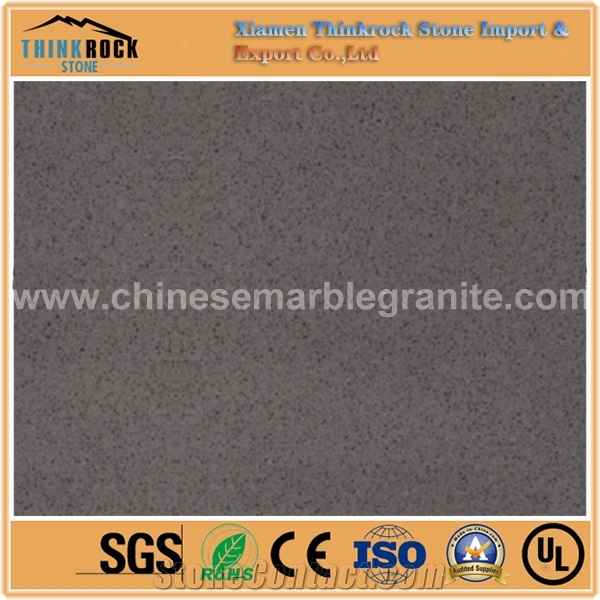 High-Luster Black Sesame Single Grey Quartz Island Tops