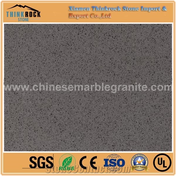 High-Luster Black Sesame Single Grey Quartz Island Tops