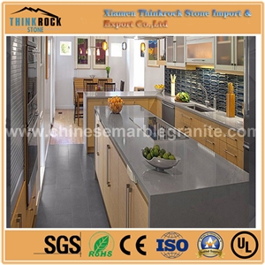 Natrual Mesopotamia Snow Marble Veins Grey Quartz Kitchen Countertops
