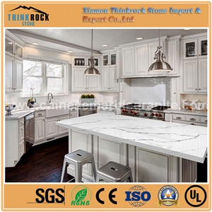 Unique and Lasting Calacatta Creek Single White Quartz Countertops
