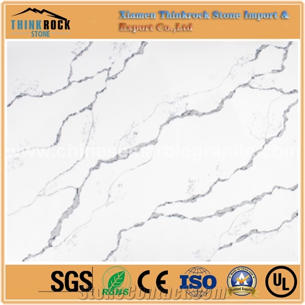 Unique and Lasting Calacatta Creek Single White Quartz Countertops