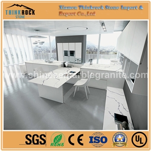 Unique and Lasting Calacatta Creek Single White Quartz Countertops