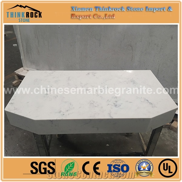 Unique and Lasting Wool Style Single White Quartz Bar Tops