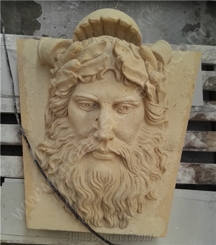 France Beige Limestone Human Buts Sculpture
