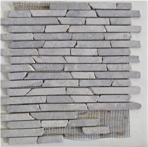 Handcrafted Marble Linear Mosaic Glued on Net
