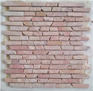 Handcrafted Marble Linear Mosaic Glued on Net