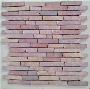 Handcrafted Marble Linear Mosaic Glued on Net