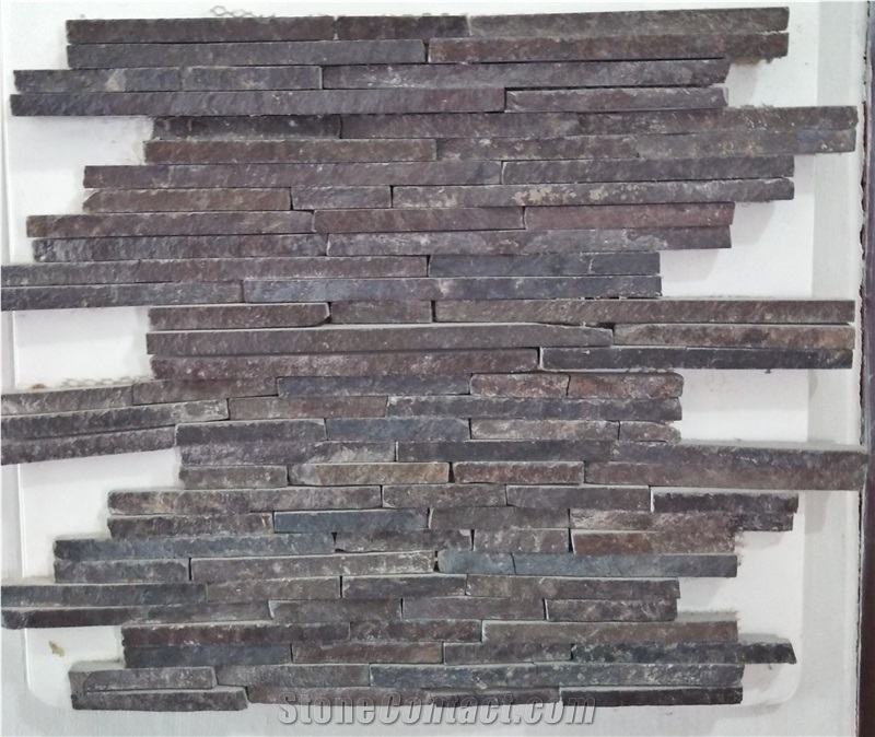 Handcrafted Marble Linear Mosaic Glued on Net