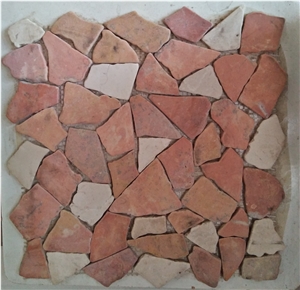 Chipped Marble Mosaic Glued On Net