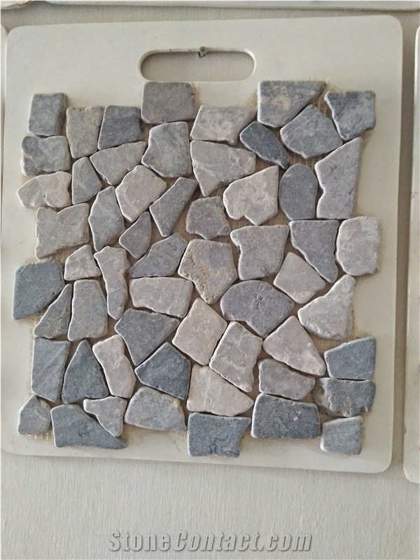 Chipped Marble Mosaic Glued On Net