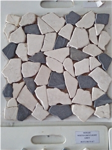 Chipped Marble Mosaic Glued On Net